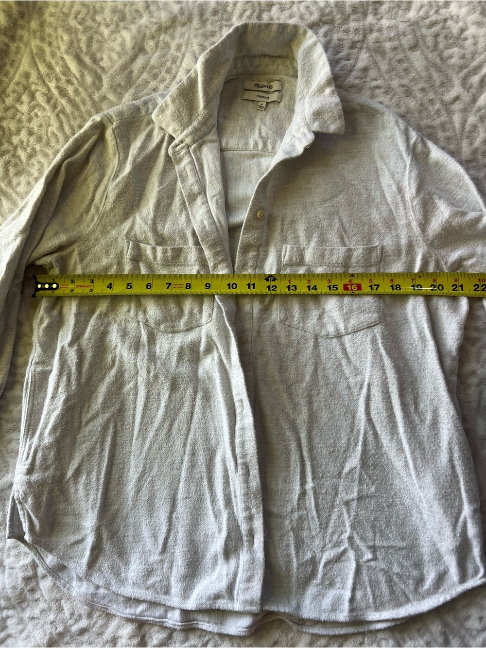 Madewell Oversized Button Front Shirt Women’s Medium White 100% Cotton - Picture 7 of 10